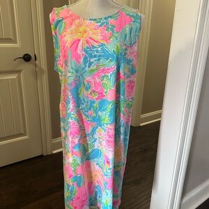 Lilly Pulitzer Pink and Blue Asymmetrical Sundress